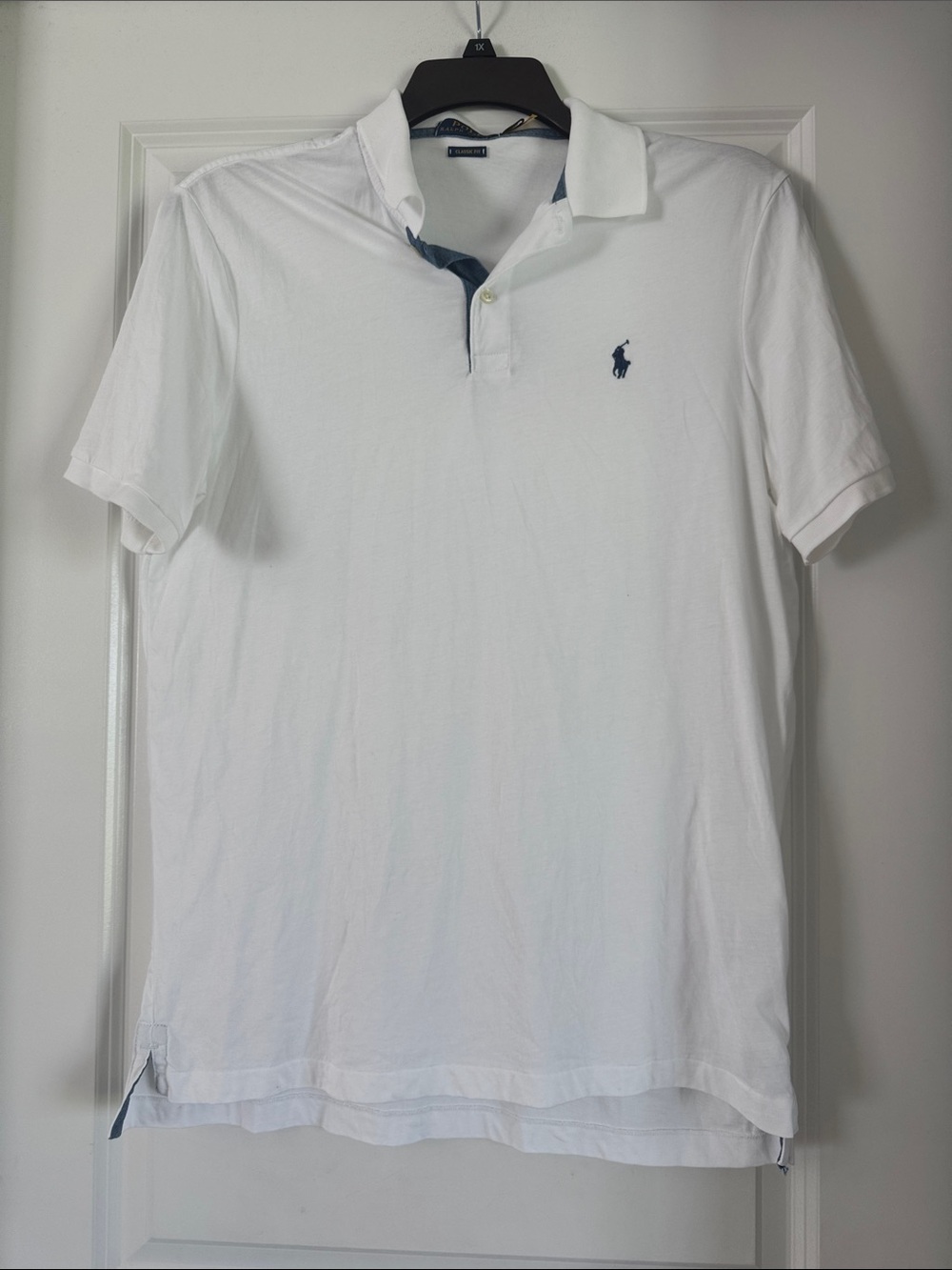 Ralph Lauren White Polo with Navy Pony(1081)